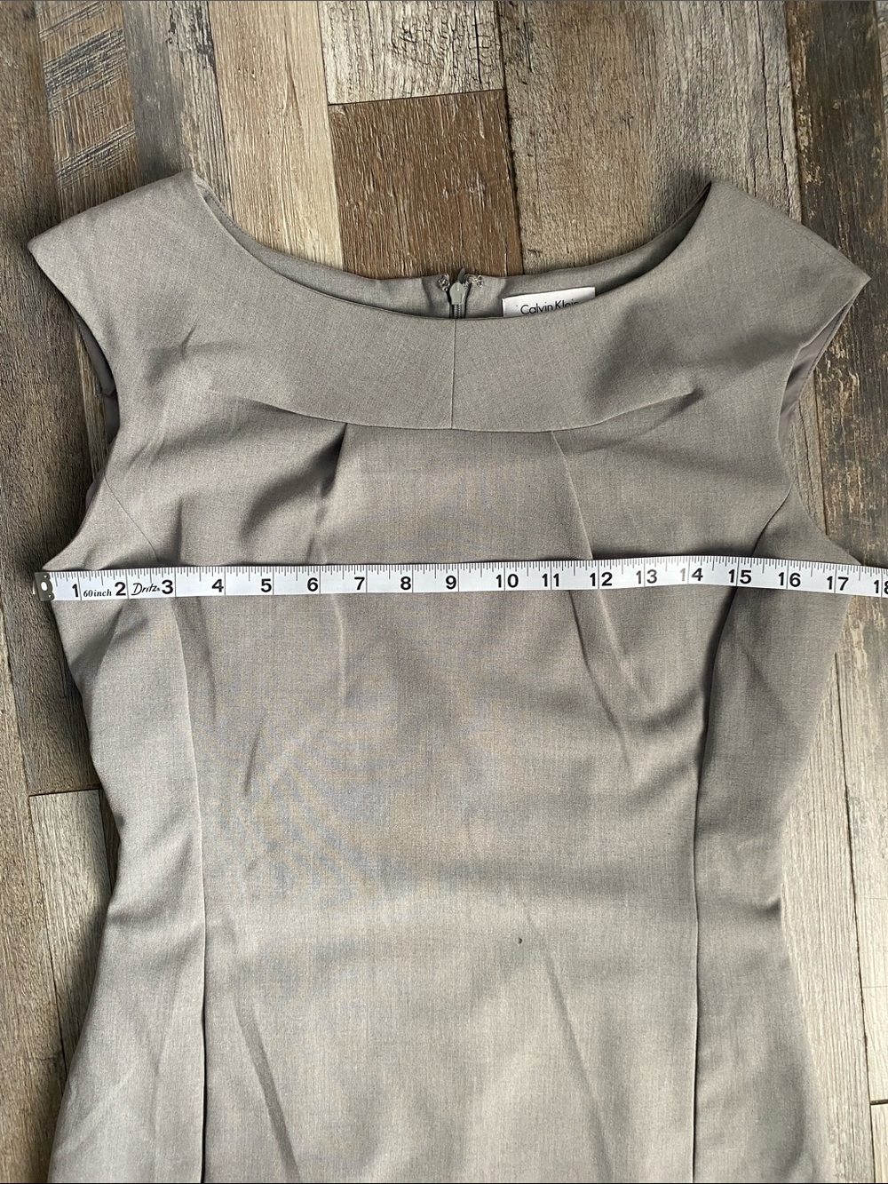 Calvin Klein Light Gray Cap-Sleeve Midi Sheath Dress with pockets - Picture 7 of 13